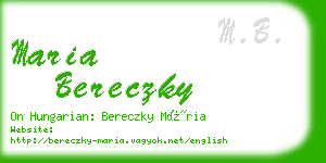 maria bereczky business card